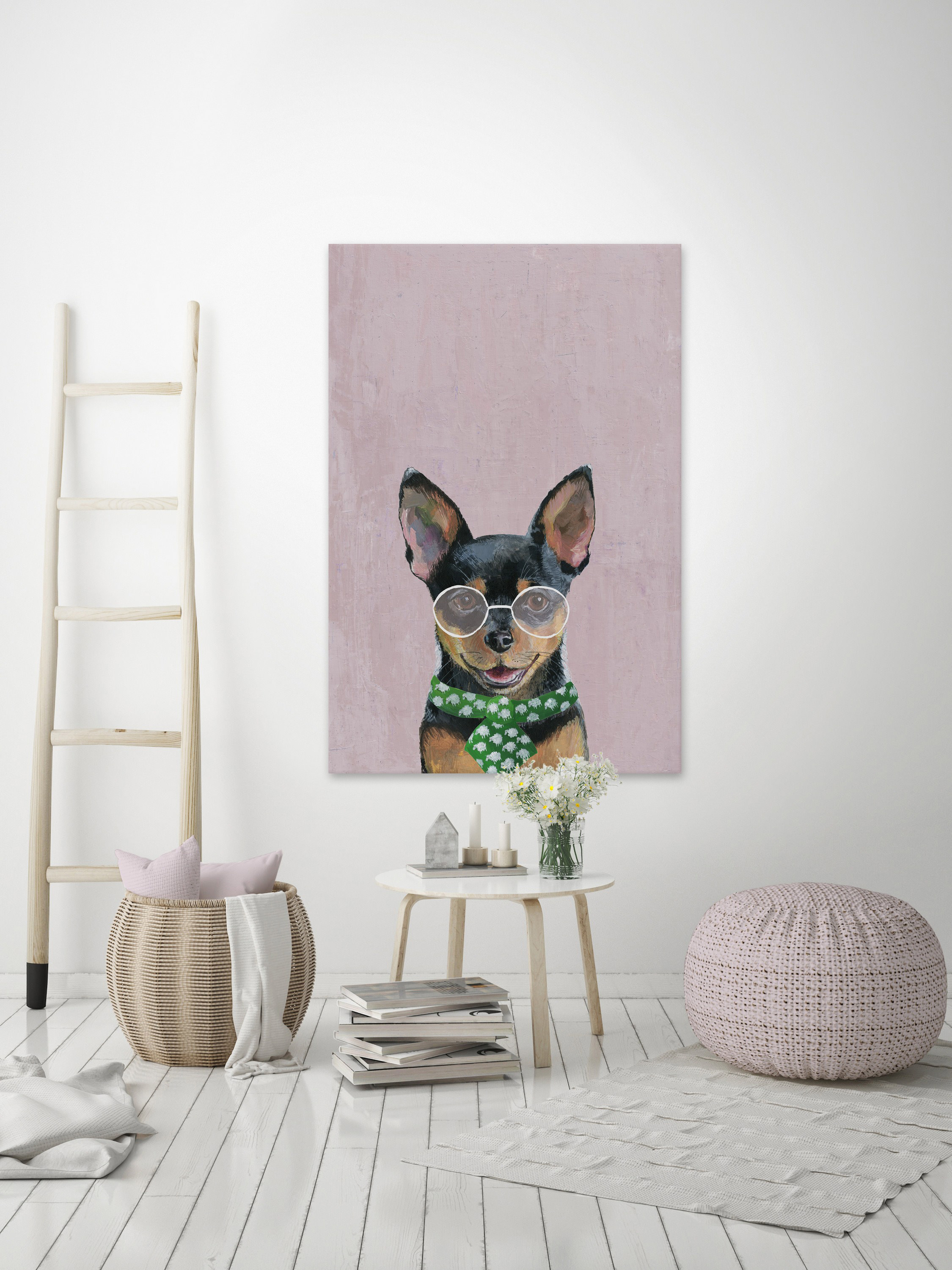 Marmont Hill "Formal Puppy" Painting Print on Wrapped Canvas