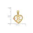 thumbnail image 2 of 14K Yellow Gold Initial -E- Heart Necklace Pendant Charm with Chain for Women, 2 of 5