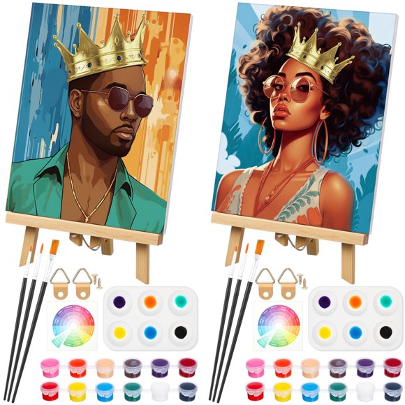 Kit de pintura Humyoun Couples, lienzo, 20 x 25 cm, paquete de 2