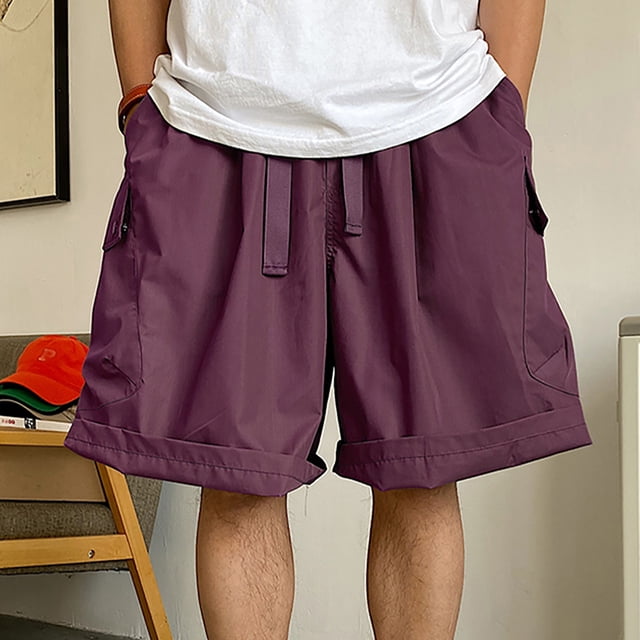 Puntoco Pantalones Cortos De Algodón Para Hombre, Pantalones Casuales Con Amarre, Pantalones Cortos, Pantalones Cortos, Pantalones Cortos, Rojo, S,Pantalones Cortos Hombre