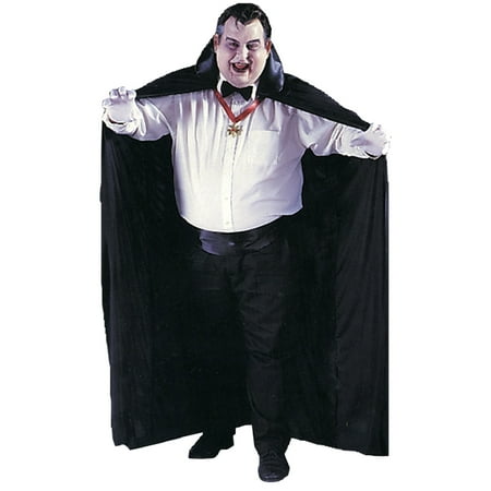 45 Inch Black Satin Cape - Morris Costumes Mens 72 Inches Nylon Satin Big Tall Adult Black Cape, Style FW9055