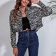 thumbnail image 4 of Blusa de manga larga con botones para mujer, camisa con estampado, abrigo corto con ombligo Pompotops  qwe17194, 4 of 5