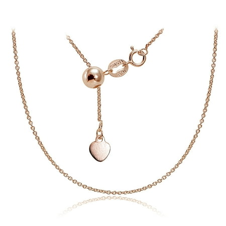 - Mondevio Silver 1.5 mm Rolo Adjustable Chain Necklace