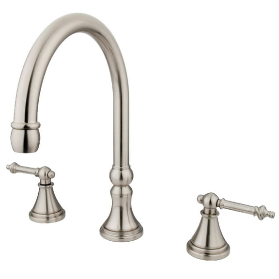 Kingston Brass KS2348TL Templeton Two-Handle Deck Mount Roman Tub Faucet, Brushed Nickel