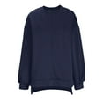 thumbnail image 4 of Besolor Women's Oversized Pullover Sweatshirt Casual Round Neck Long Sleeve Side Slit Fall Winter Tops Blouse, 4 of 6
