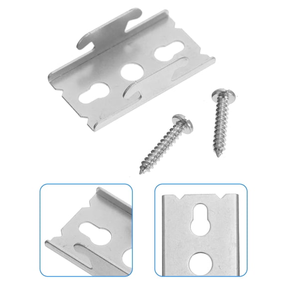 ULTNICE Double Curtain Rod Brackets Plated Silver Iron for Home Use