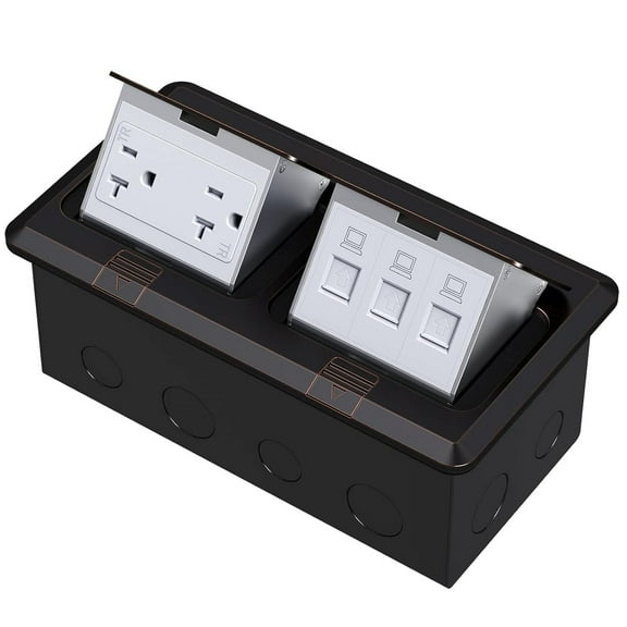 Dual Pop-Up Floor Box Electrical Kit, TR-20A, Oil Rubbed Bronze