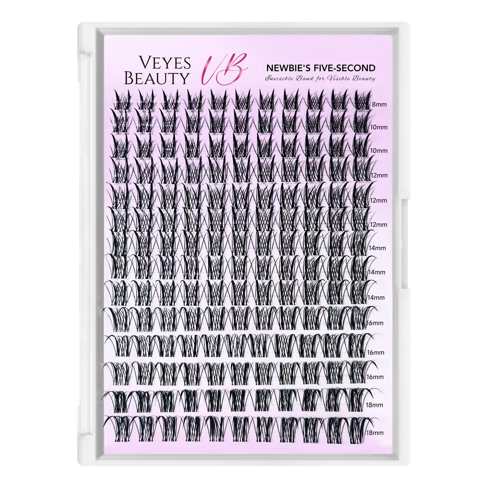 VEYESBEAUTY Sylph Wispy Lash Clusters – Flirty Layered Volume Lashes with Invisible Band, Lightweight & Reusable Lash Kit