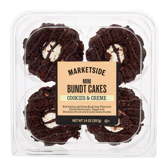 Marketside Cookies & Creme Mini Bundt Cakes, 14 oz, 4 Count