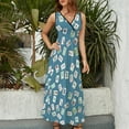 thumbnail image 3 of Hippie Groovy Daisies Flowers Happy Flowers Pattern Sleeveless Dress long dress women summer, 3 of 5
