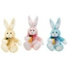 Plush Bunny Holding a Carrot and Chiffon Ribbon 13", 24 Count