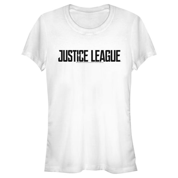 Junior's Zack Snyder Justice League Solid Logo Reverse  Graphic Tee White Large