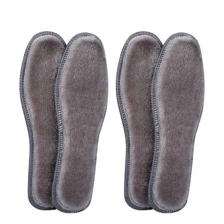 2Pairs Unisex Snow Boots Imitation Rabbit Soft Comfy Thermal Felt Insoles Shoe Pads Shoe Inserts Thicken Warm Insoles 42-2 PAIRS