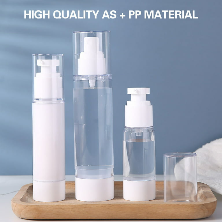 Airless Pump Press Bottle Empty Plastic Vacuum Lotion Bottles Clear Huge Lotion Bottle Travel Shampoo Containers Airplane Bottles Travel Size