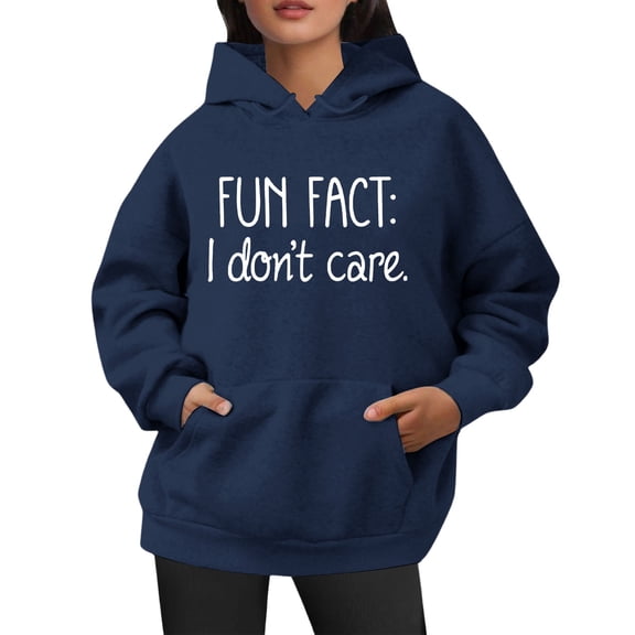 Aihuaihua Fun Fact I Don't Care Hoodie I Do Not Care Hoodie Funny Sarcastic Saying Sweatshirt Graphic Pullover Top