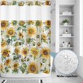 thumbnail image 2 of No Hook Shower Curtain, Farmhouse Sunflower Shower Curtains for Bathroom with See Through Top Window, Vintage Summer Botanical Waterproof & Washable Bath Curtain 60"x72", 2 of 9