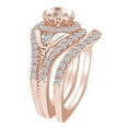 thumbnail image 2 of AFFY 2.05 Carat Round Shape Simulated Pink Morganite & Natural Diamond Bridel Ring Set 14K Solid Rose Gold Ring Size-7.5, 2 of 2