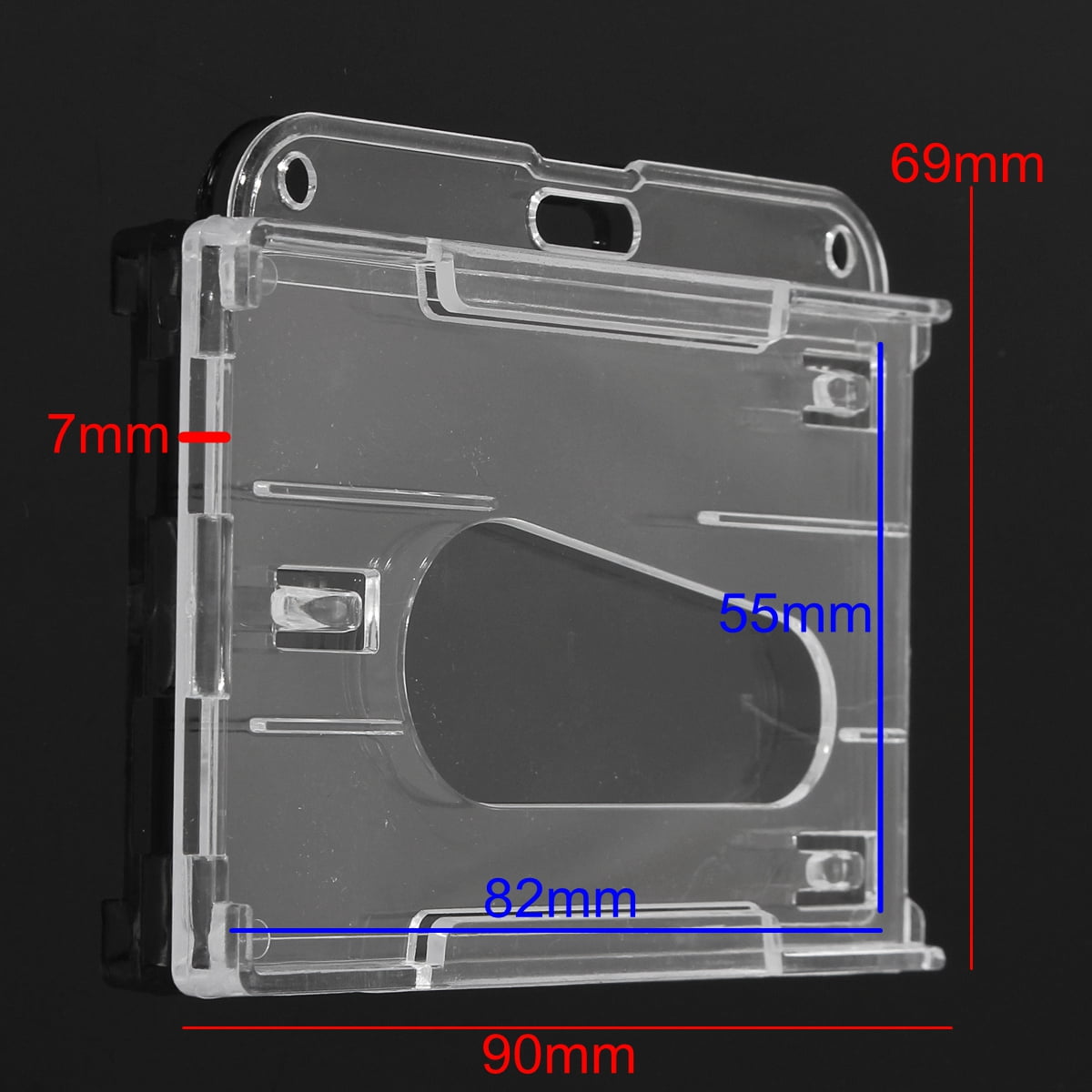 3 Hold Multi Hard Plastic Horizontal Card Holder Transparent Clear