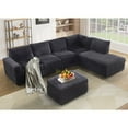 thumbnail image 7 of Kingway Oversized Corduroy  L Shaped Sectional Sofa Couch  For Living Room, 7 of 7