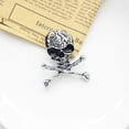 thumbnail image 2 of Qarigey Broche de calavera de estilo Punk, broches encantadores de tibias cruzadas para mujer, bisutería de moda para el Día de San Valentín, Pascua, Accesorios de disfraces Plata Qarigey  AP004648-01, 2 of 6