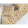 thumbnail image 2 of Abstract Bed Runner Set, Earthy Colored Dots Contemporary Style Paint Circular Motifs, Decorative Bedding Scarf & 2 Pillow Shams for Hotels Homes, King, Amber Pastel Brown and White, by Ambesonne, 2 of 3