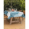 thumbnail image 2 of Outdoor Tablecloth with Umbrella Hole & Zipper, Teal Blue Spring Floral Rectangle Tablecloth 60x102 Inch, Farmhouse Botanical Summer Sunflower Patio Table Cover Waterproof Table Cloth for Picnic, 2 of 7