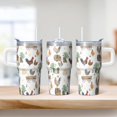 thumbnail image 2 of 20oz Chicken Pattern Tumbler with Handle Insulated Travel Mug Fun Birthday Christmas Gift for Chicken Lovers Women Men Fits Car Cup Holders Comfortable Grip Easy to Carry Errands Commutes, 2 of 6