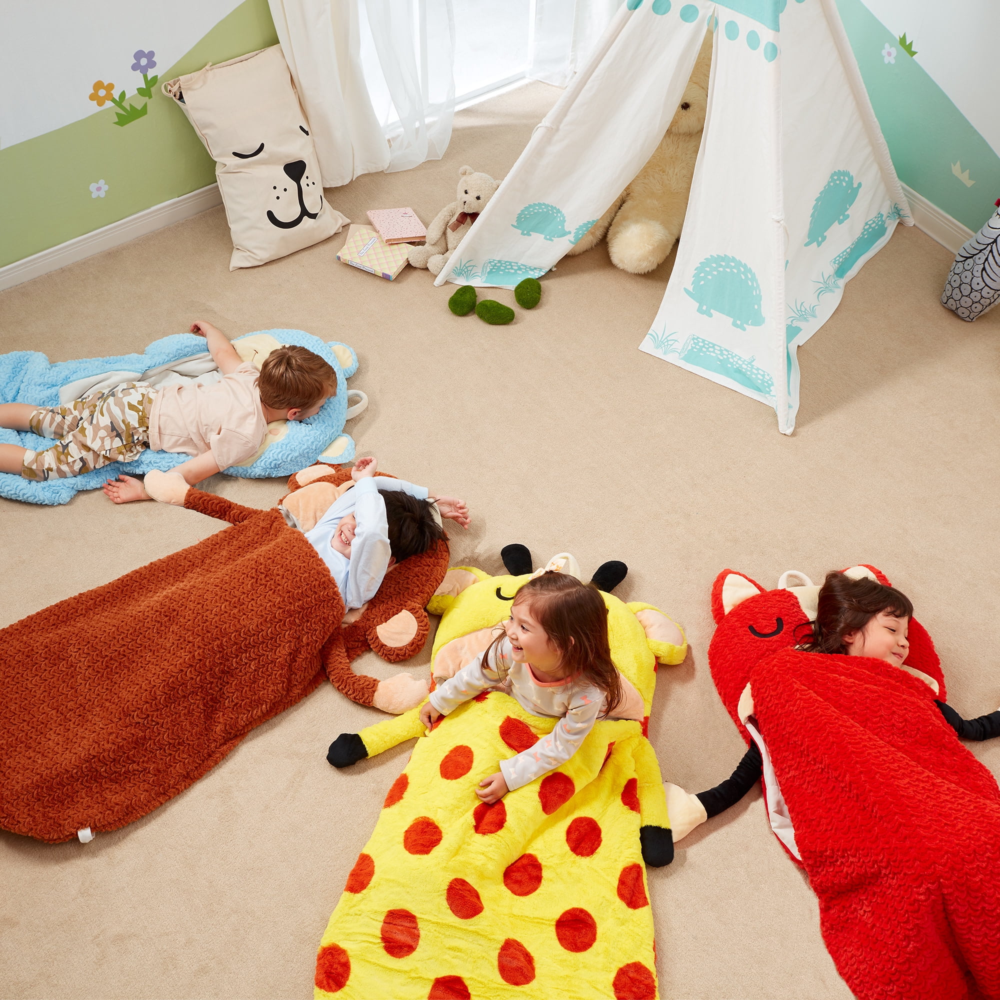 Fantasy Fields Kids Hippo Sleeping Bag, Pajama Party for Sleepovers, Blue