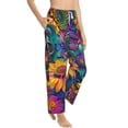 thumbnail image 6 of Salouo Psychedelic Sunflowers Print Women's Pajama Pants Casual Loose Sweatpants PJs Flowy Pants Drawstring Palazzo for Women Wide Leg Pants Lounge Pajama -Large, 6 of 8