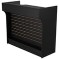 thumbnail image 2 of 48" W * 22" D * 40" H - Checkout Counter With Slatwall Display Front,   Slat Wall Cash Register Stand, Free-Standing Retail Counter Display (Black), 2 of 9