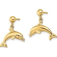 thumbnail image 2 of 14K Yellow Gold Enchanting, Delicate Polished 17.8 Mm 7.4 Jumping Dolphin Dangle Earrings, 2 of 4