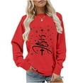 thumbnail image 2 of Christmas Sweatshirts for Women Loose Fit Christian Printed Vintage Xmas Tree Holiday Tops Casual Pullovers (L, Wine), 2 of 7
