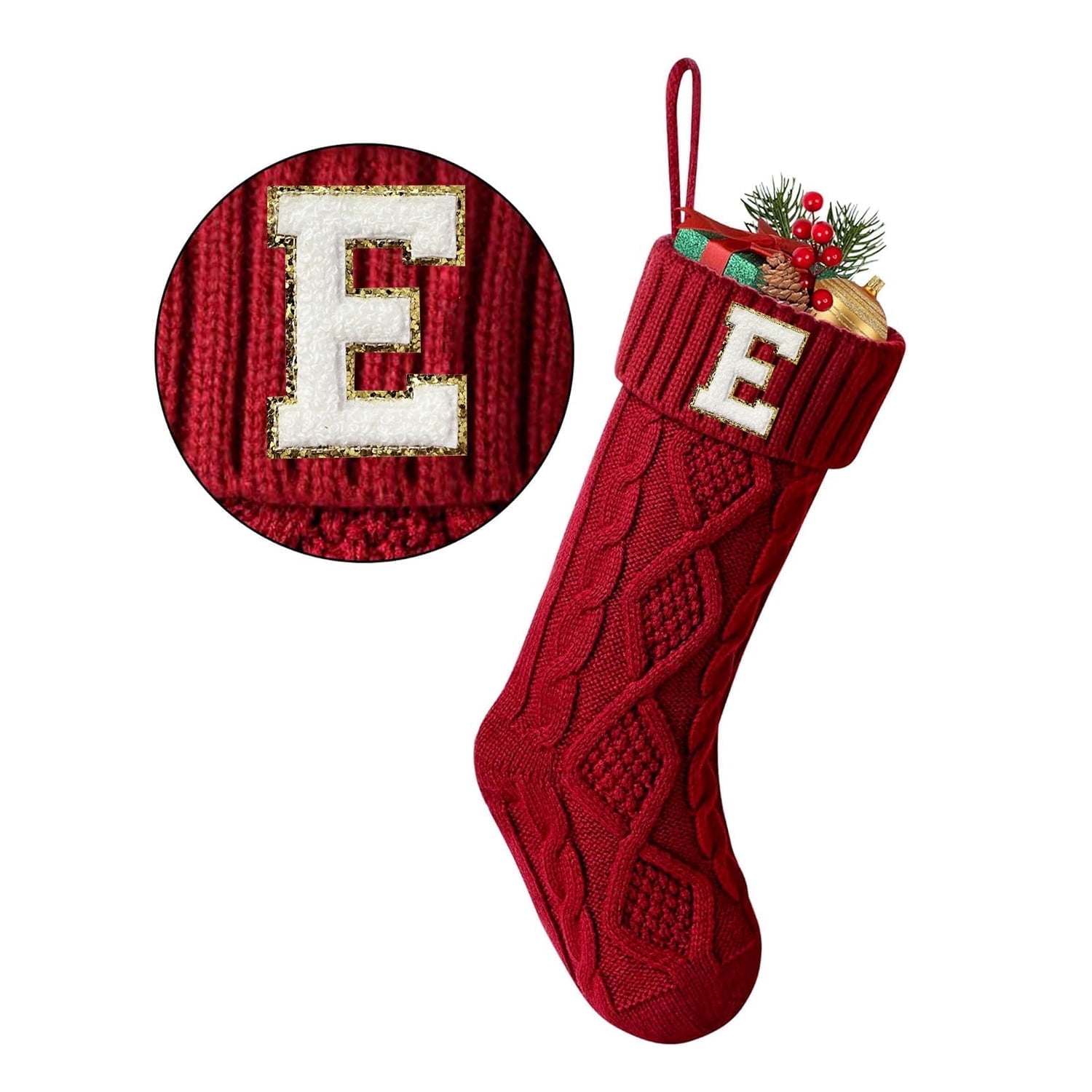 Tetou Personalized Christmas Stocking with Initial 18 Inch photo 1