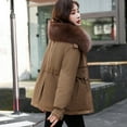 thumbnail image 6 of jsaierl Womens Winter Jacket Warm Overcoat Slim Faux Fur-Collar Zipper Thicker Coat Outwear, 6 of 9