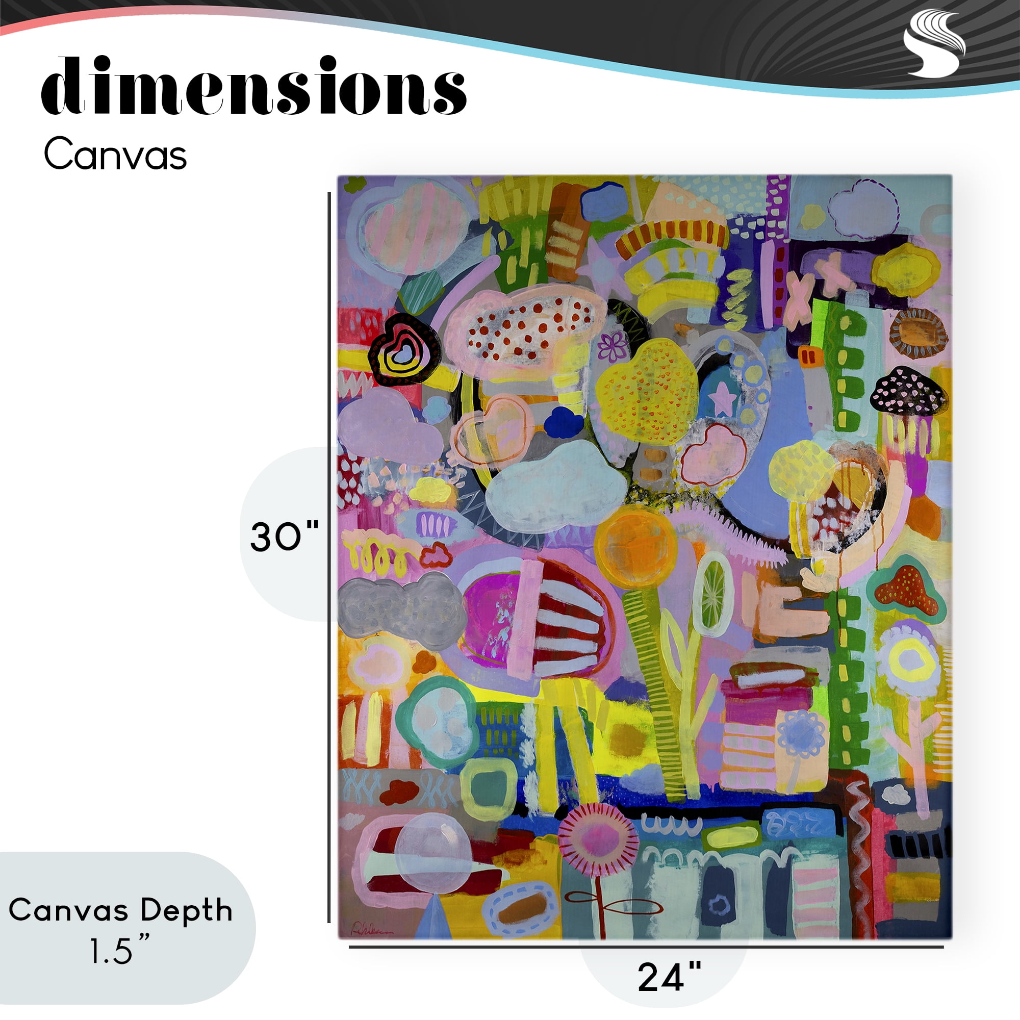 Stupell Industries Big Happy Whimsical Collage Canvas Wall Art, design by Mary Robertson