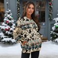 thumbnail image 3 of Xoenoiee Aztec Cow American Tribal Print Women Fall Sweatshirt Sweaters 2025 Long Sleeve Pullover Sweater Casual Loose Crew Neck Jumper Tops with Pockets, Size S, 3 of 7