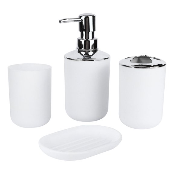 Bathroom Accessories Set Bath Ensemble Toothbrush Holder Soap White