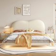 thumbnail image 1 of Yellow Glamorous Double Bed Velvet Kawaii Floating Modern Smart Twin Bed Frame Full Size Sleeping Litera Luxury Bedroom Set My Lux Decor Round, 1 of 7