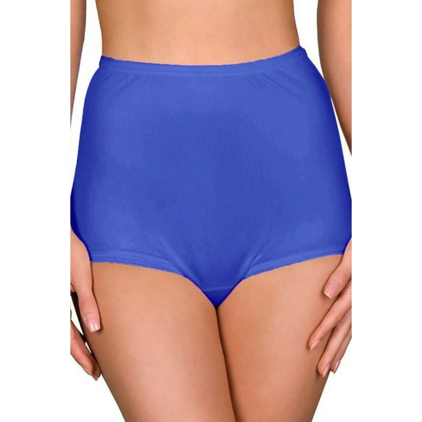 Women's Shadowline 17032P Plus Size Hidden Elastic Nylon Classic Brief  Panty (Red 8)