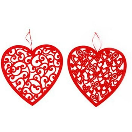 Dollardays 2285896 Two Styles Of Valentine Felt Heart Hanging