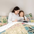 thumbnail image 5 of jejeloiu Neutral Floral 7-Piece Twin Bedding For Girls,Warm Pattern Bedding Comforter Set,Beige Multi Color,Reversible, 5 of 7