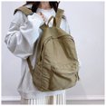 thumbnail image 4 of KKLDOGS Washed Canvas Casual Backpack, Soft Lightweight Daily Daypack, Large Capacity Travel Rucksack With Front Pocket, Simple Multipurpose Shoulder Bag, 4 of 4