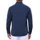 thumbnail image 3 of Camisa de hombre Inspire Chic con cuello de punta, de manga larga, con botones, color sólido, camisa de vestir de negocios, 2XL, azul oscuro, 3 of 6