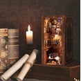 thumbnail image 4 of Kit de rincón de libros DIY, modelo de libro de madera 3D, rompecabezas, kit de construcción, inserto de estantería, decoración, adorno de mesa para el hogar, 4 of 10