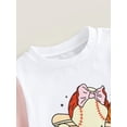 thumbnail image 6 of Infant Girls Boys Romper Tops, Summer Short Sleeve Round Neck Letters Print Short Jumpsuit, 6 of 7