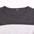 thumbnail image 2 of Women's Solid Color Round Neck Short-sleeved Splicing Shutdown T-shirt Top, 2 of 6