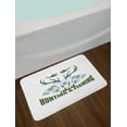 thumbnail image 2 of Hunting Bath Mat, Artistic Animals Emblem Moose Head Horns Trout Salmon Sea Fishes, Non-Slip Plush Mat Bathroom Kitchen Laundry Room Decor, 29.5 X 17.5 Inches, Olive Green Slate Blue White, Ambesonne, 2 of 2