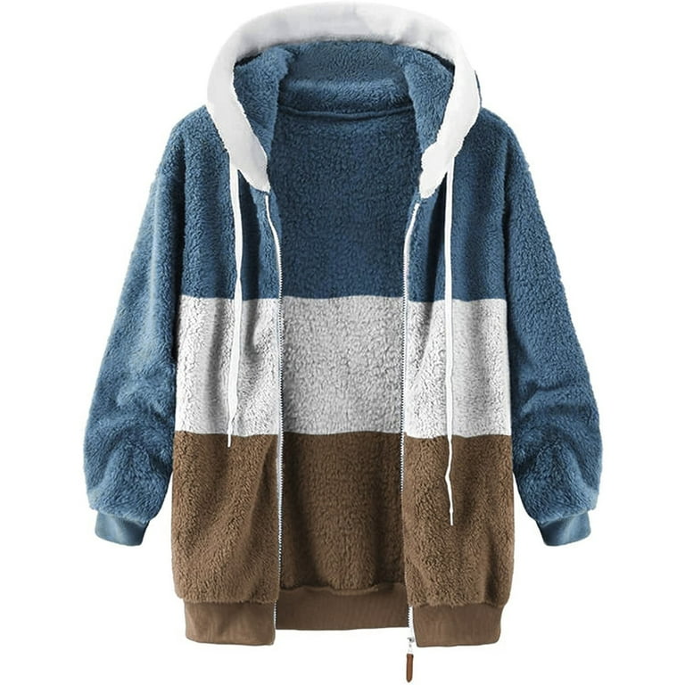 TQWQT Winter Hoodies for Women Faux Fur Sherpa Coat Fashion