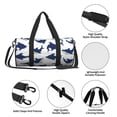 thumbnail image 4 of Fotbe Cute Shark Bolsa Deportiva de Lona Plegable con Estampado, Bolsa de Gimnasio con Bolsillo Seco/Húmedo, Bolsa de Viaje Ultraligera de Gran Capacidad, 4 of 6