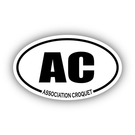Association Croquet AC Oval Bumper Sticker 3M Vinyl Decal 3 in x 5 in